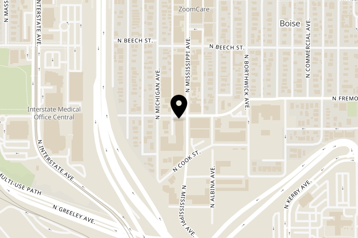 Map showing the location of Cafe Rosetta on 912 N Fremont St in Portland